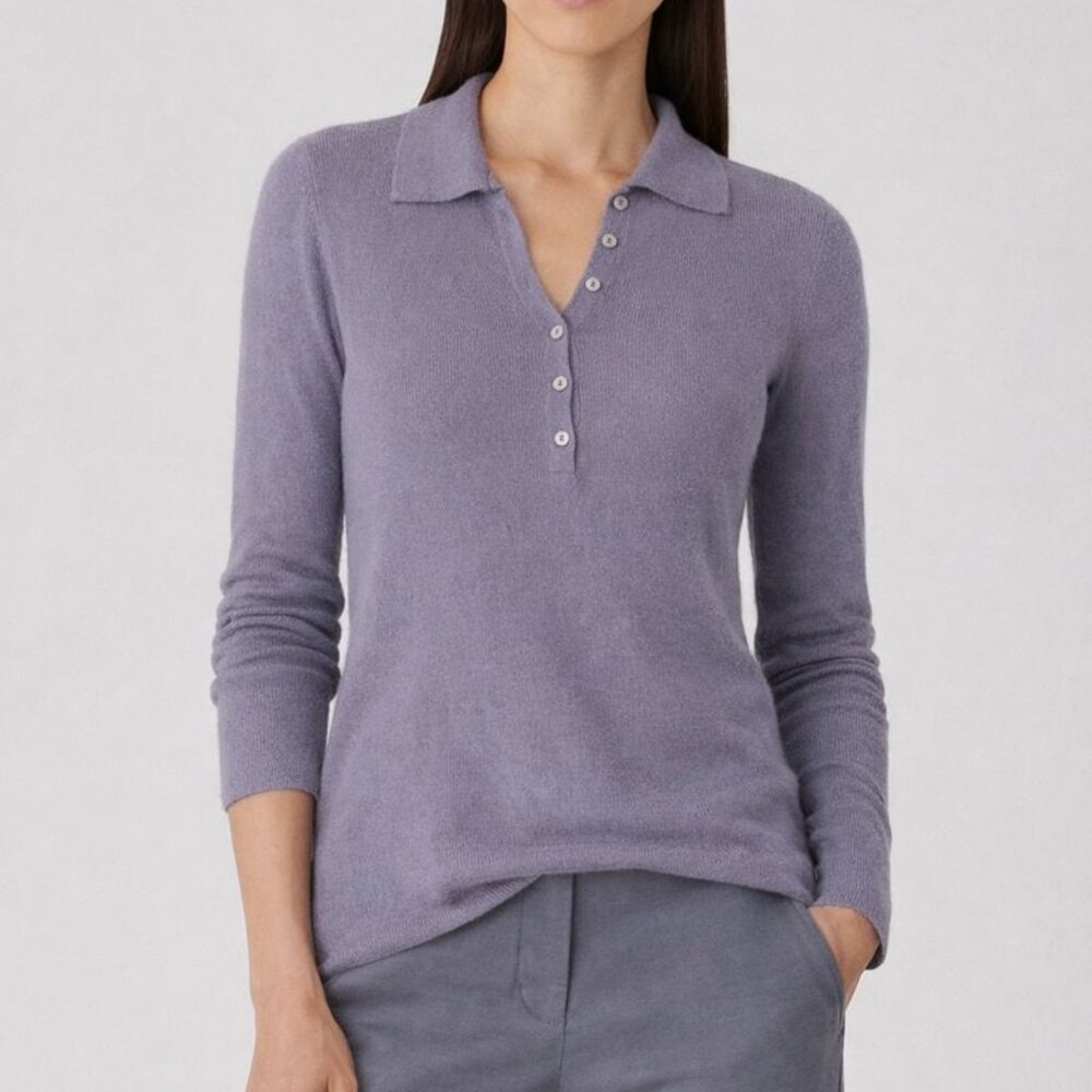 Vince Mohair Wool Collared‎ Long Sleeve Purple XS